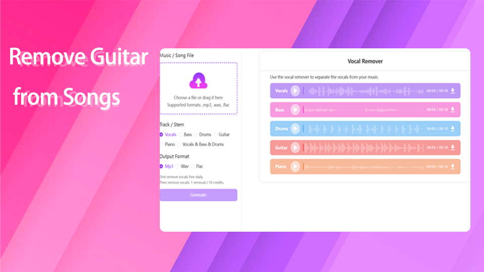 Remove guitar with Vocal Remover