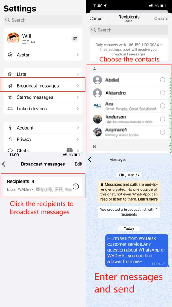 how to broadcast messages