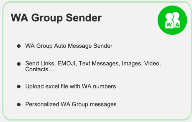 WhatsApp Extension: Wa Group sender