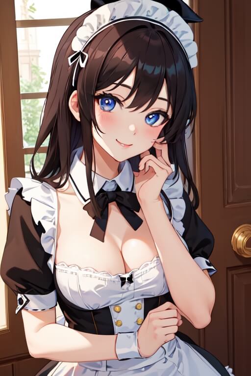 AI generated anime girl in maid dress