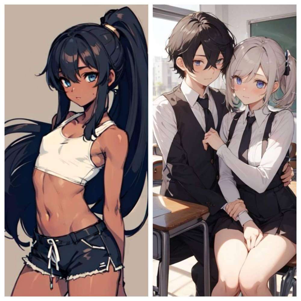 AI generated femboy with long hair or short hair