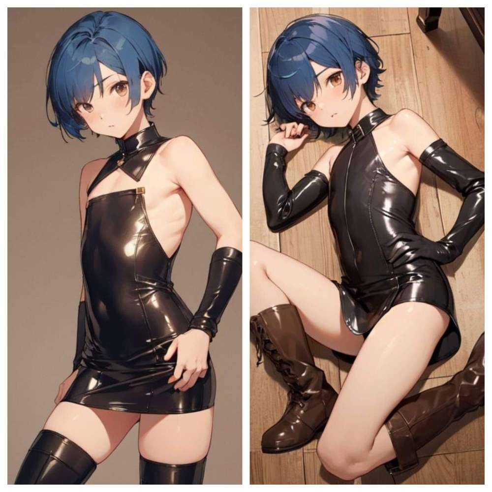 AI-generated femboy with different poses