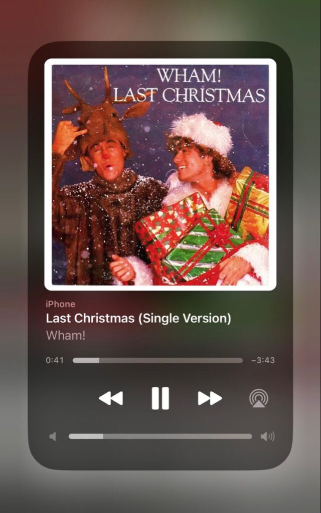 Santa Christmas song visual with bright festive elements