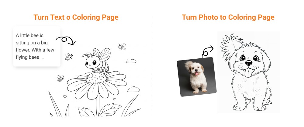 Example image showing the coloring page generation feature