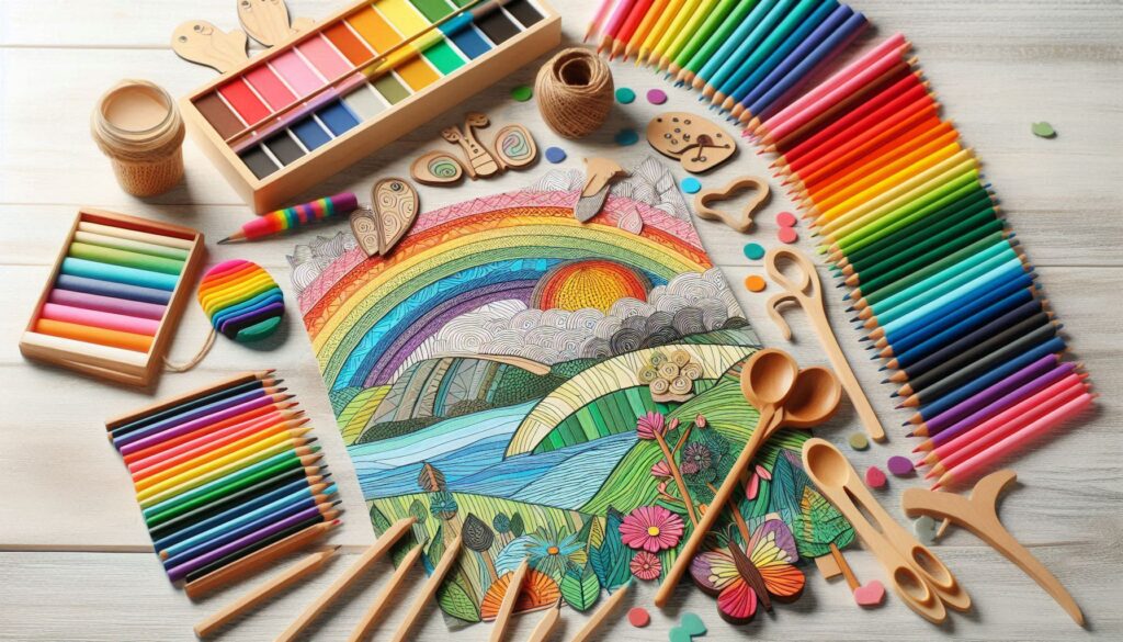 Rainbow Coloring Pages DlY Activity