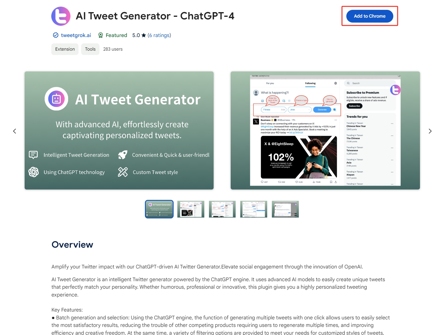 Install extension Twitter Reply Generator 