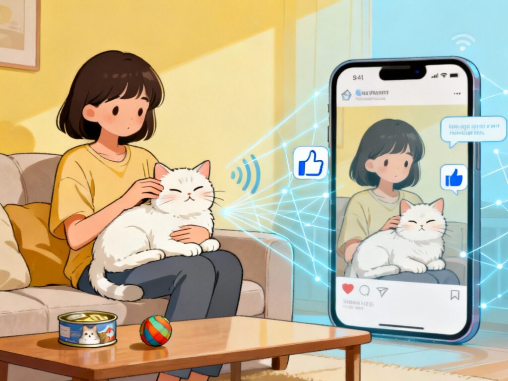 A playful singing cat illustration popular in online memes