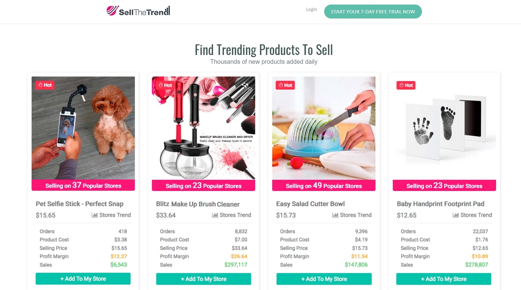 Sell The Trend - product research tool for AliExpress product analysis