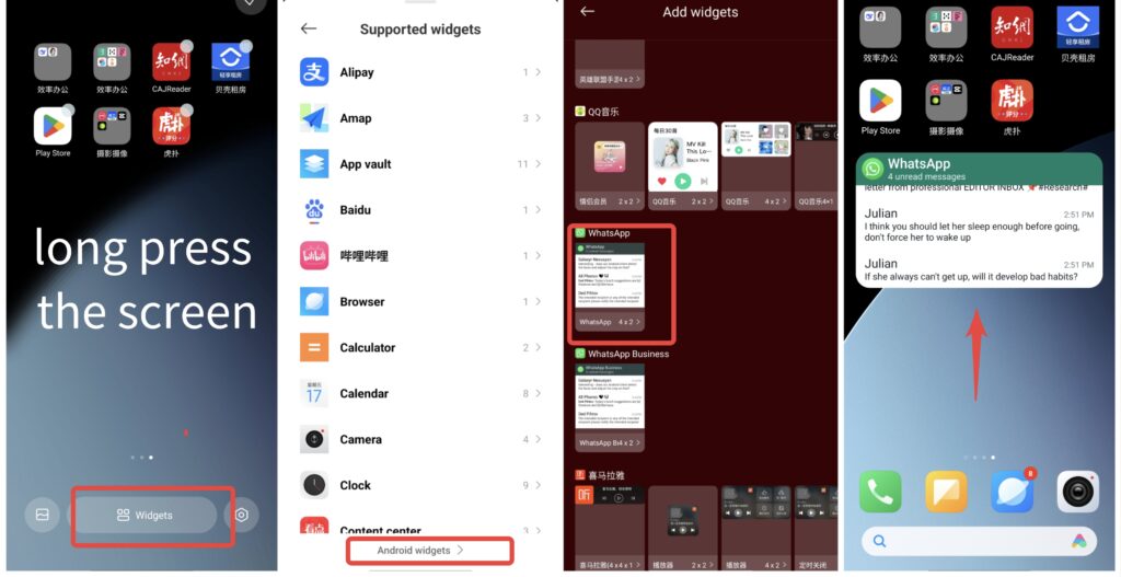 How to Use WhatsApp Widgets