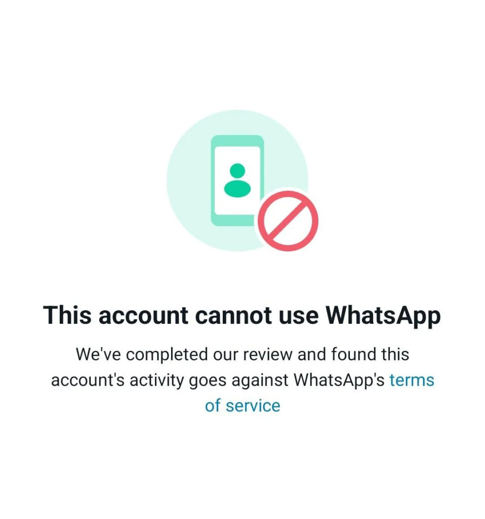 Whatsapp account block