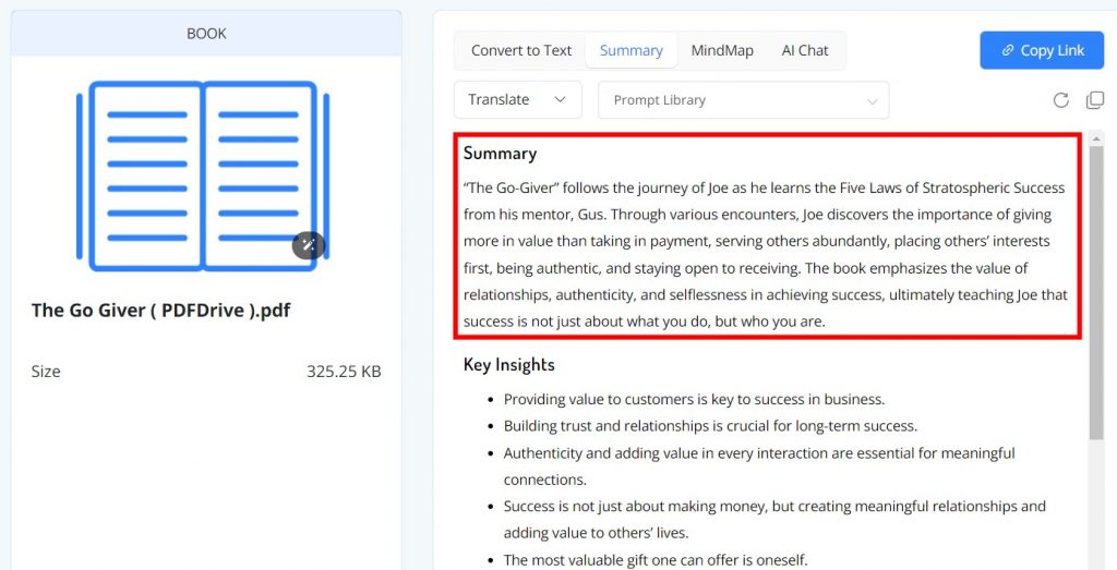 Automatic Summary Generation