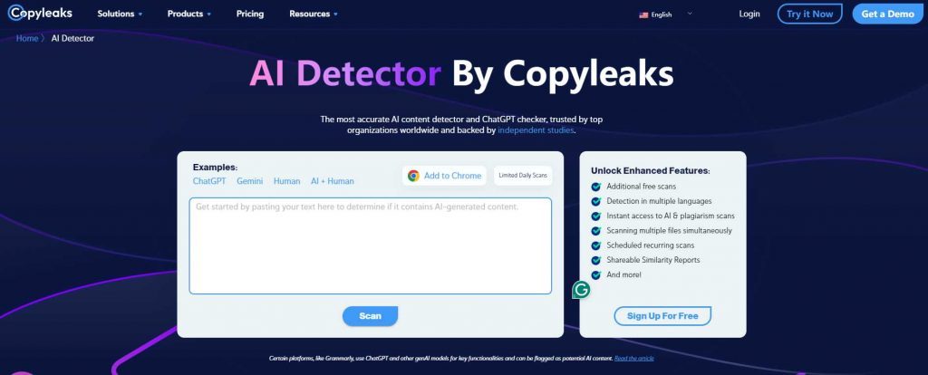 copyleaks ai detection tool