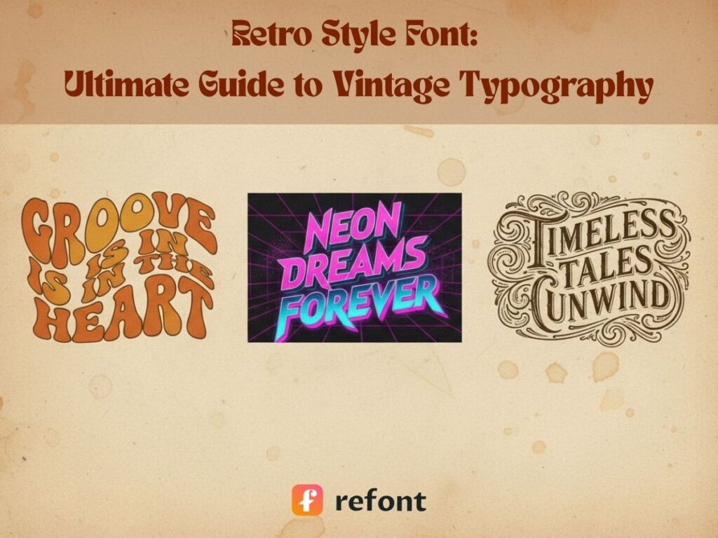 Cover image showing three retro style font examples 