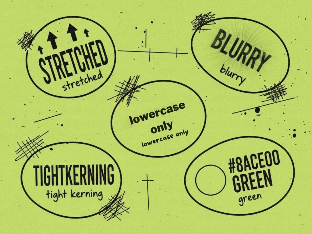 five core visual elements of authentic brat text font design