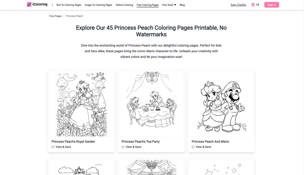 45 Princess Peach Coloring Pages