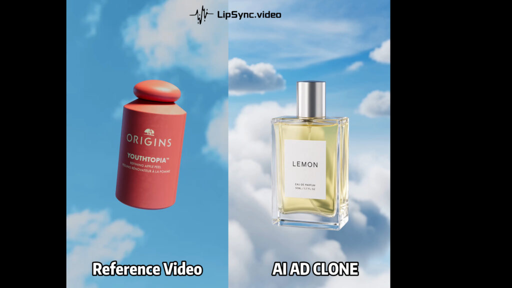 Comparison of the original advert and the AI-cloned version