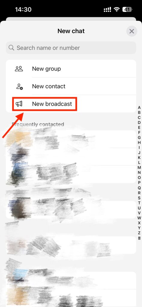Step 3 of WhatsApp Broadcast