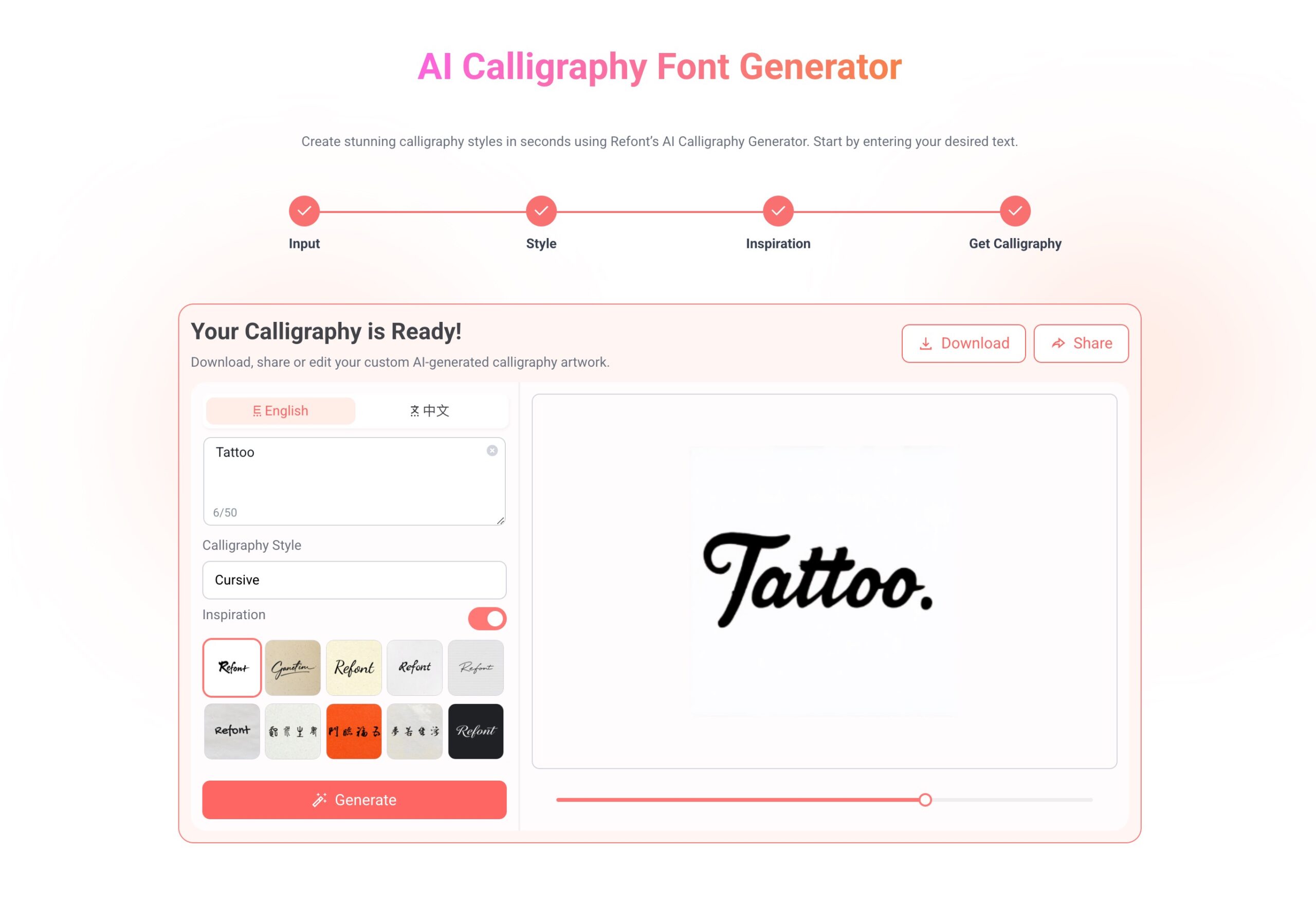 AI tattoo font