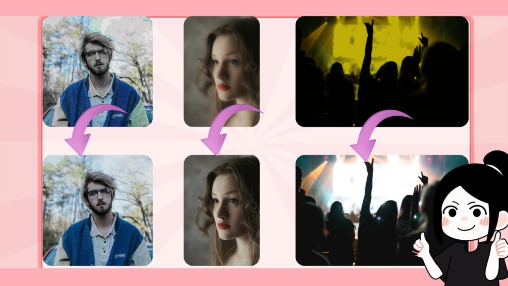 See the difference before and after AI photo enhancement