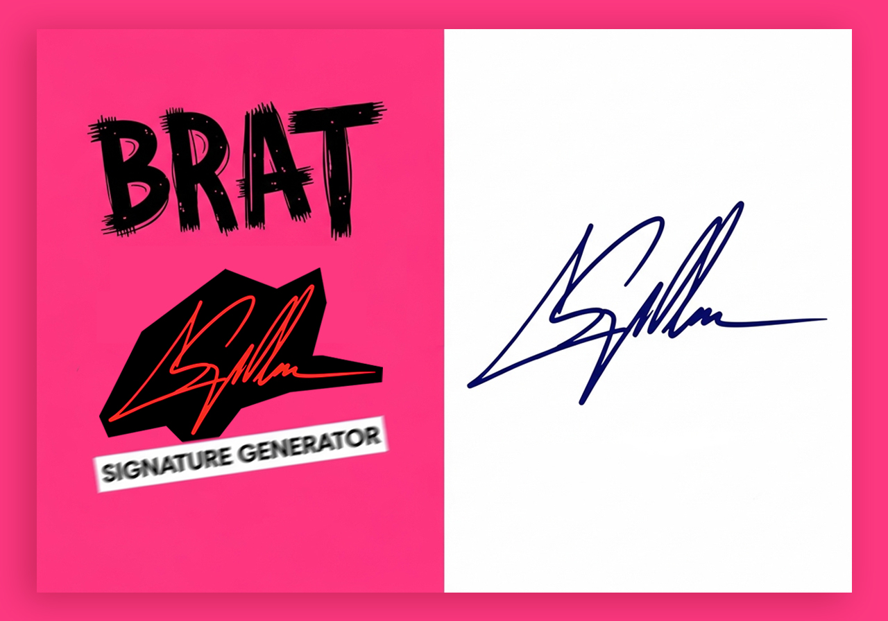 Brat font signature