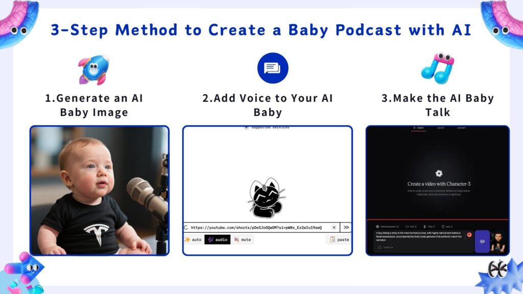 3-Step Method to Create a Baby Podcast with AI-MemeClip