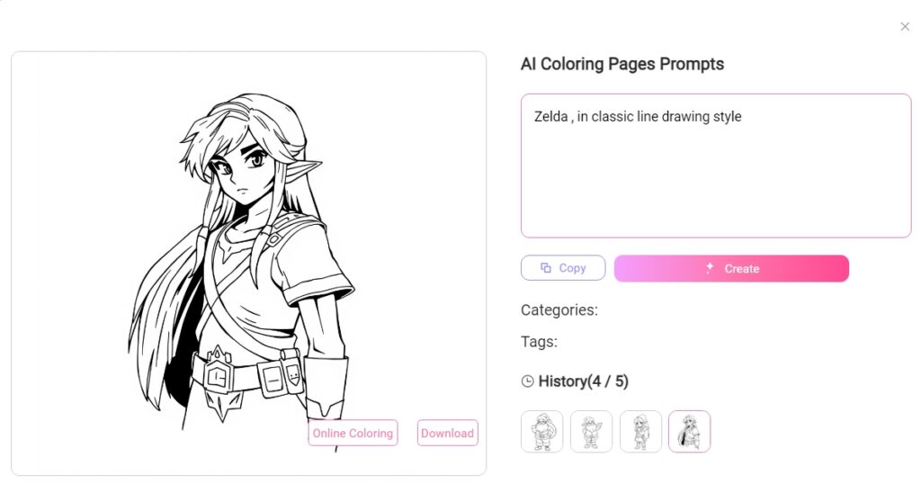 Generate Zelda Coloring Pages