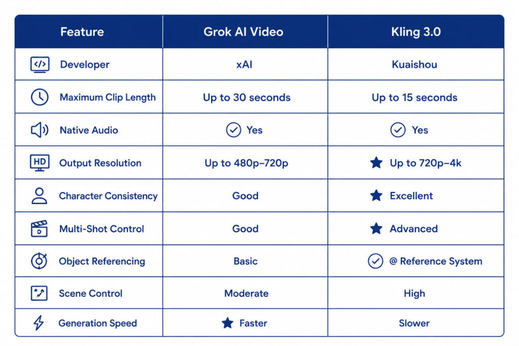 Grok Imagine Video vs. Kling 3.0