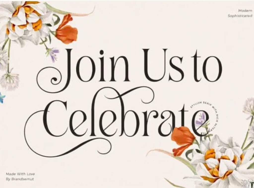 Belinda Avenue wedding invitation fonts