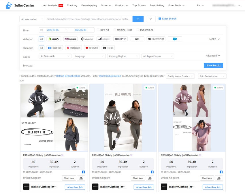 sellercenter facebook ads spy tool