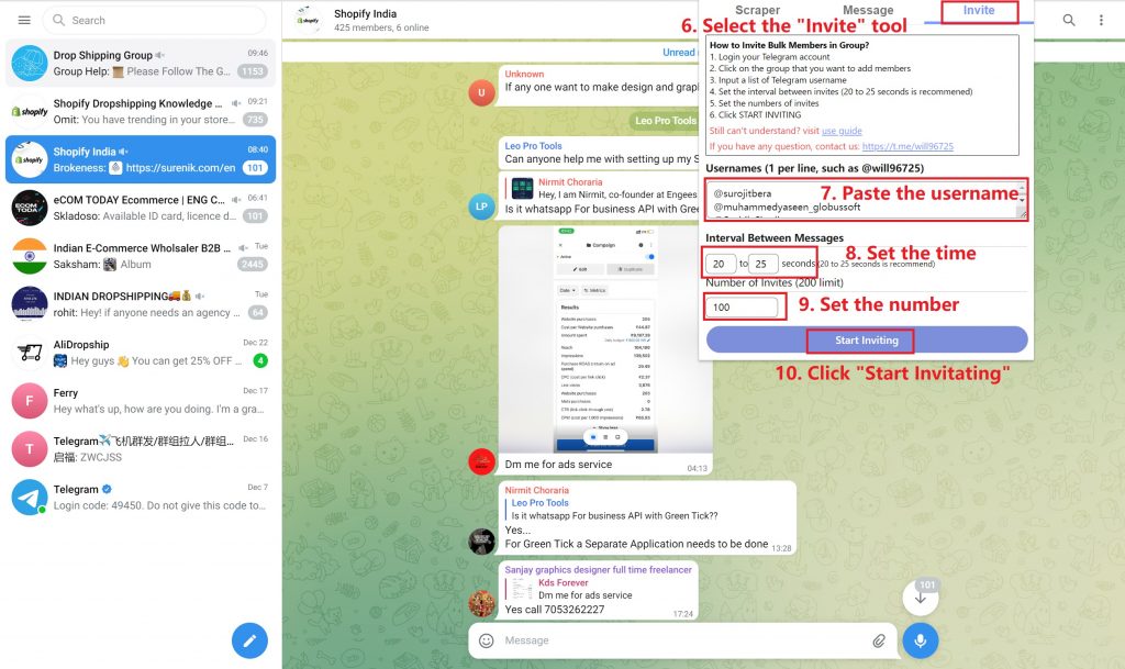 Telegram sender extension-Scrape Telegram Group members