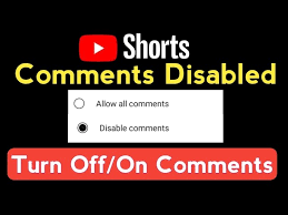 YouTube Shorts comments disabled