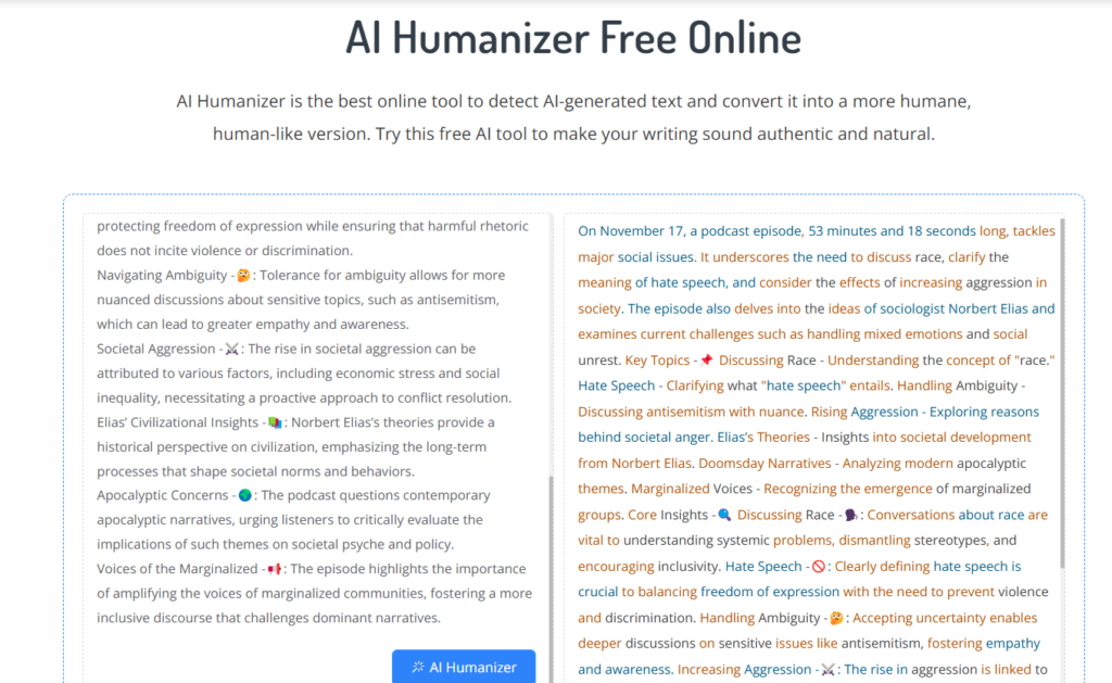 AI Humanizer Free Online