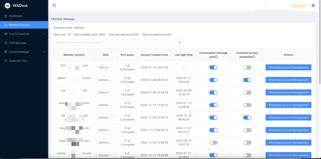 Team Member Management: Unified Configuration and Permission Control