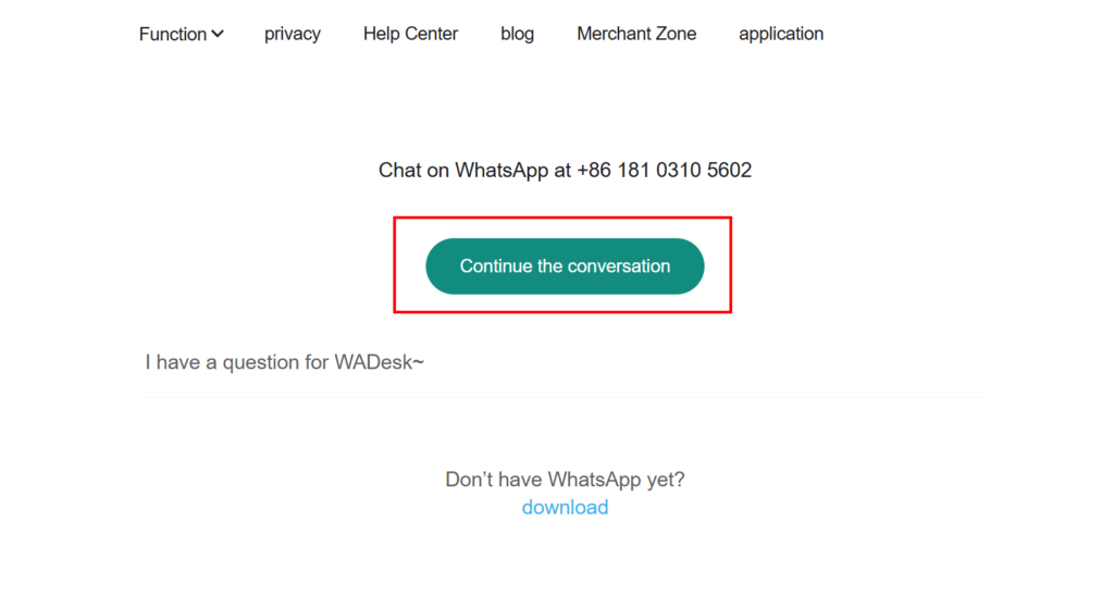 WhatsApp number distribute by router link