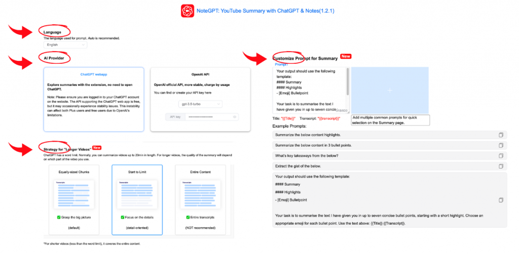 Settings - NoteGPT