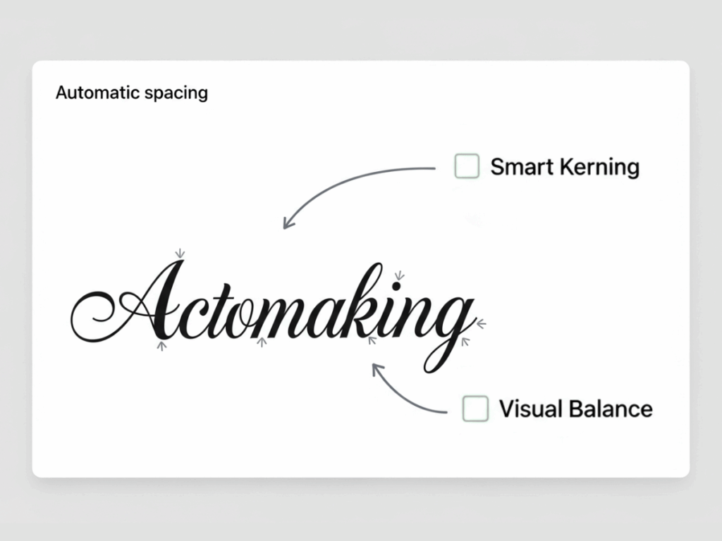how a calligraphy font generator automatically fixes spacing and kerning