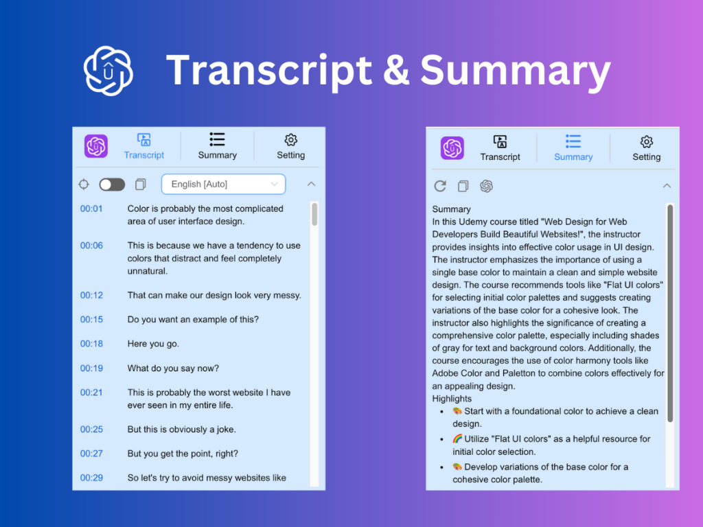 Get automatical video transcript & summary - NoteGPT
