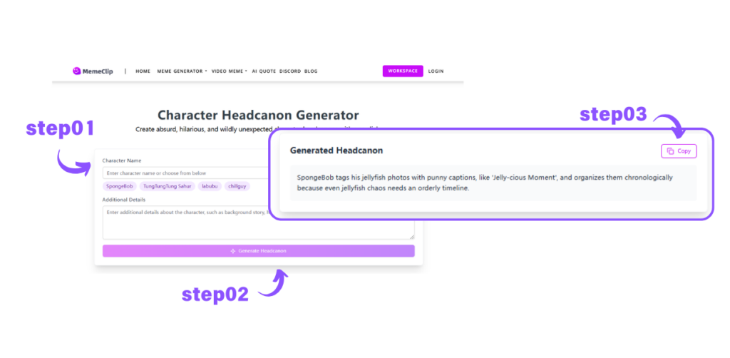 How to Create a Personality for a Character Using MemeClip
