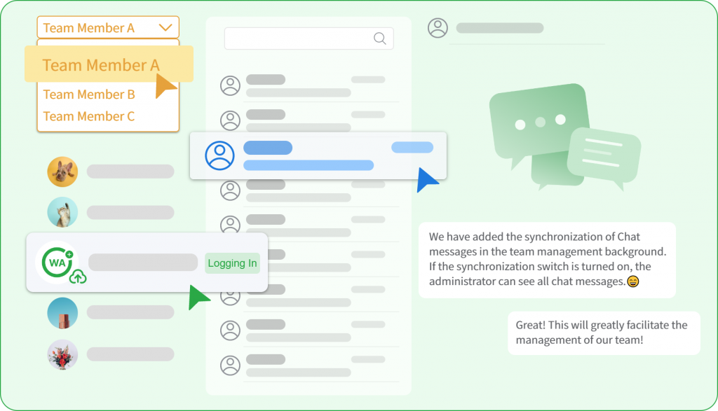 WADesk Team Management Dashboard - Conversation Message Sync and Backup.