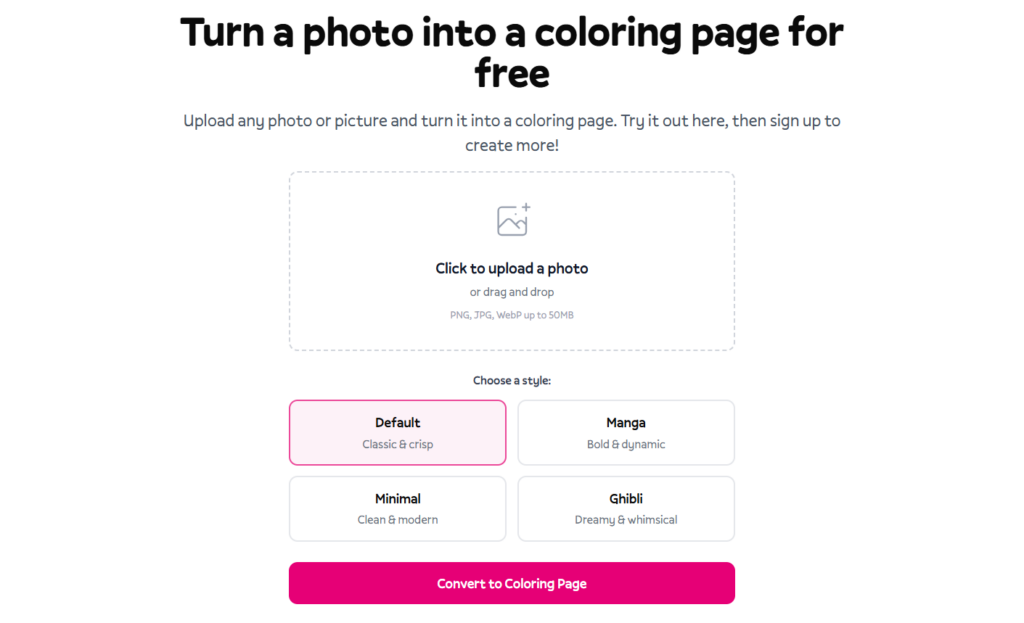 Turn a Photo into a coloring page