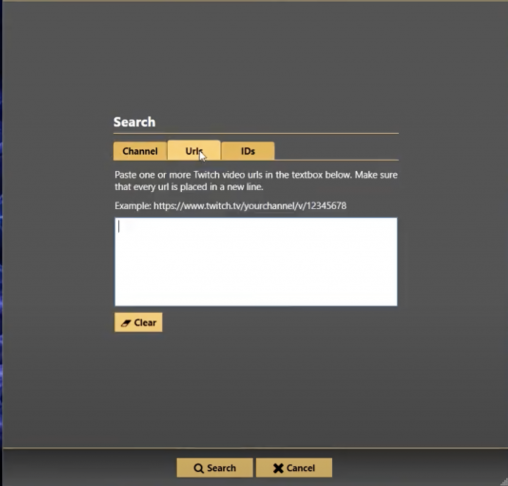 Twitch Leecher - URLs tab