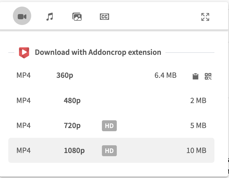 Select a video resolution and MP4 format to complete video download and conversion