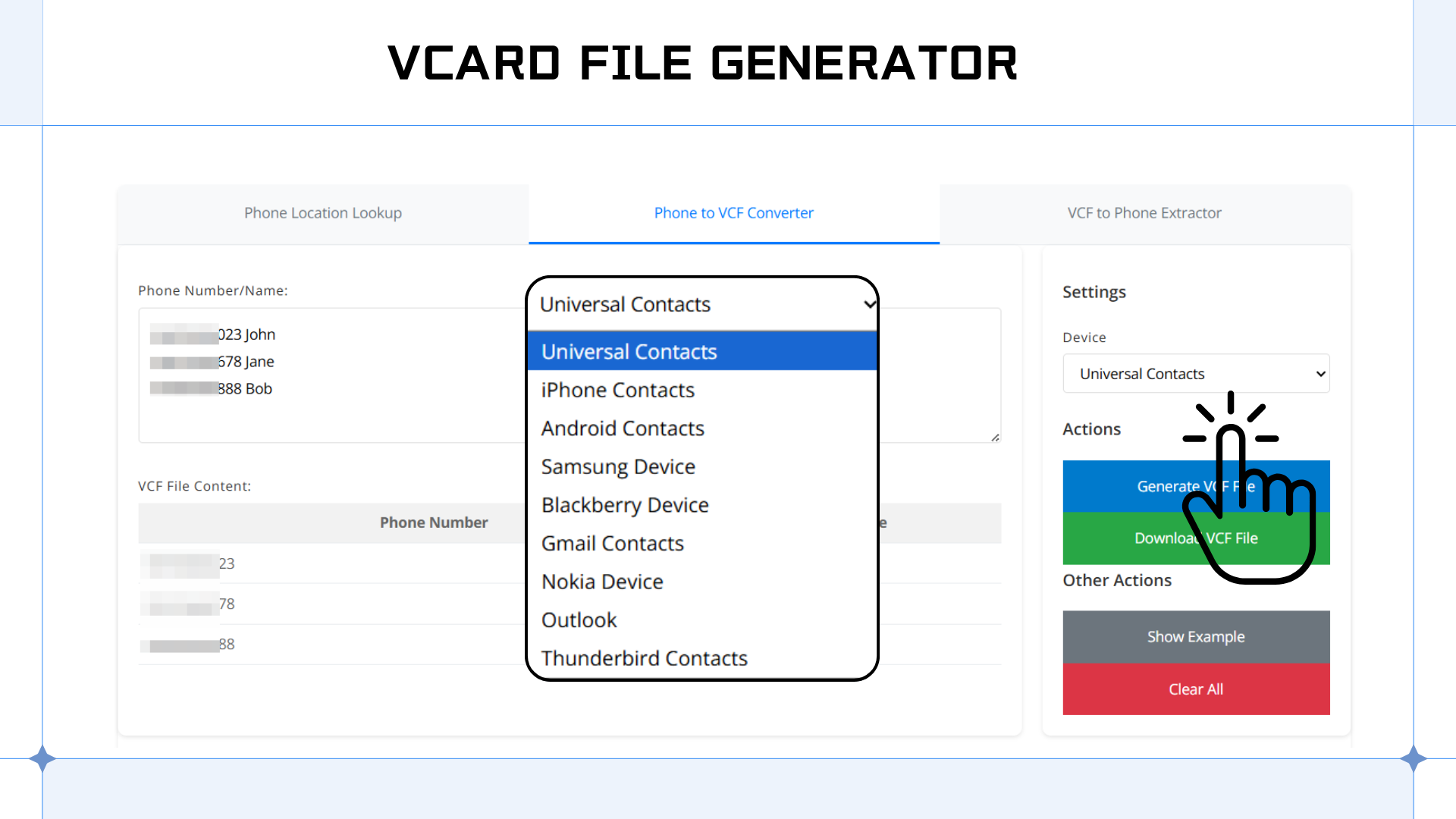 Bulk vCard Generator