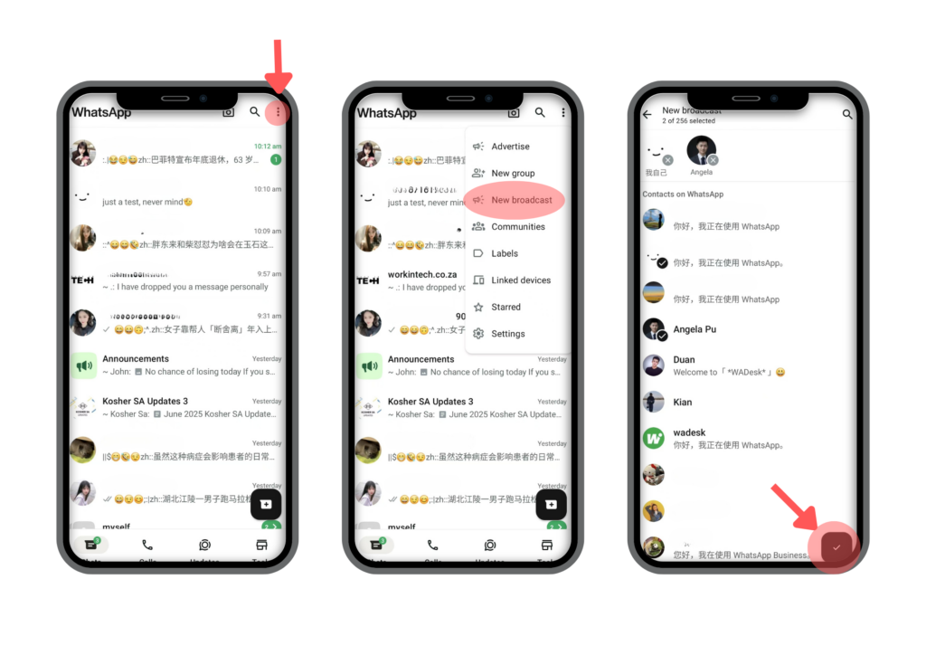 How to create a broadcast list
