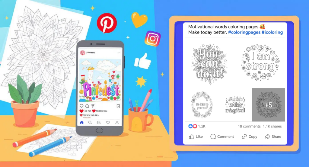 Coloring Pages in Social Media