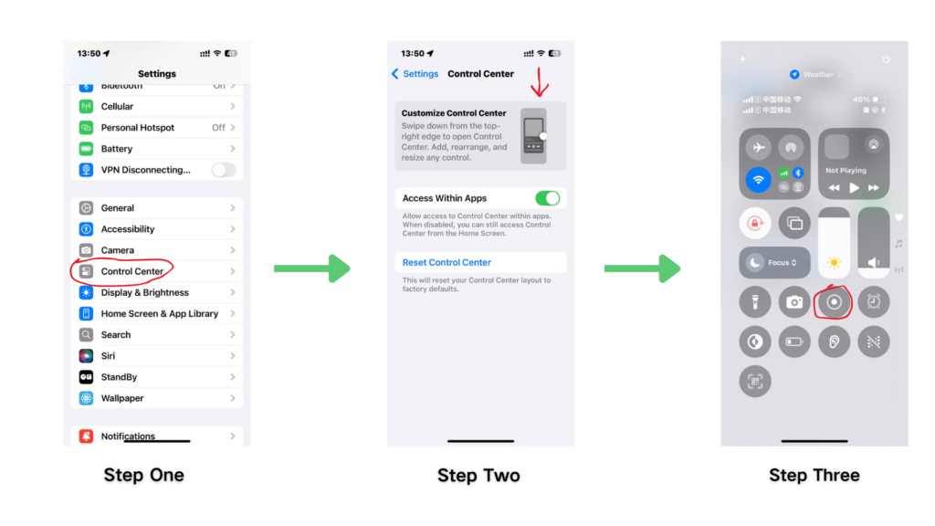 A screenshot of the specific operation page of the IPhone