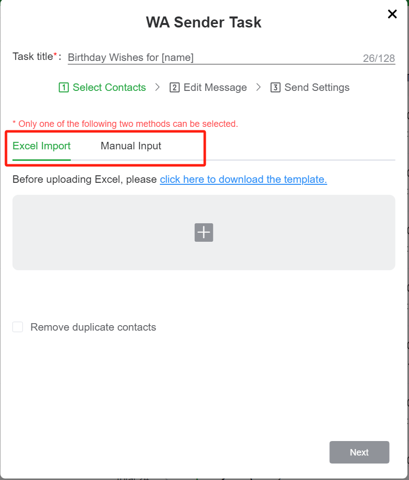 Create Bulk Messaging Task