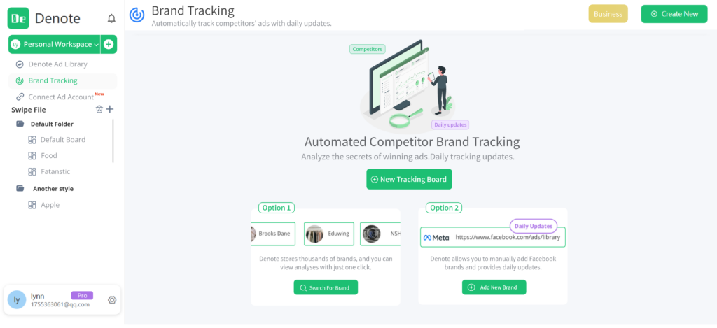 Tracking Competitor Ads with Denote