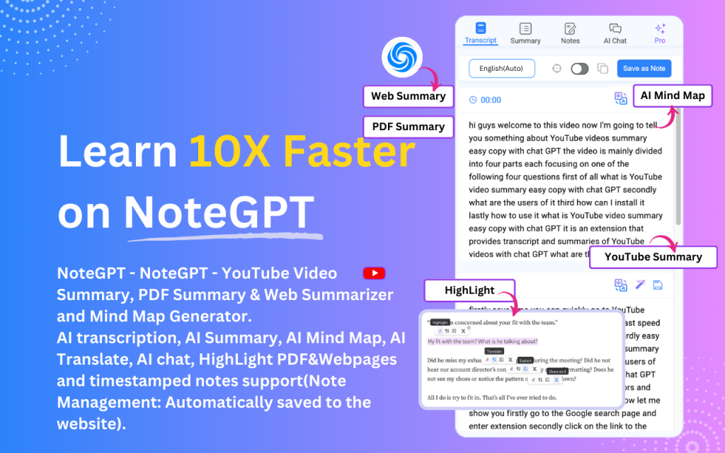 NoteGPT - AI Summarizer & AI Generator