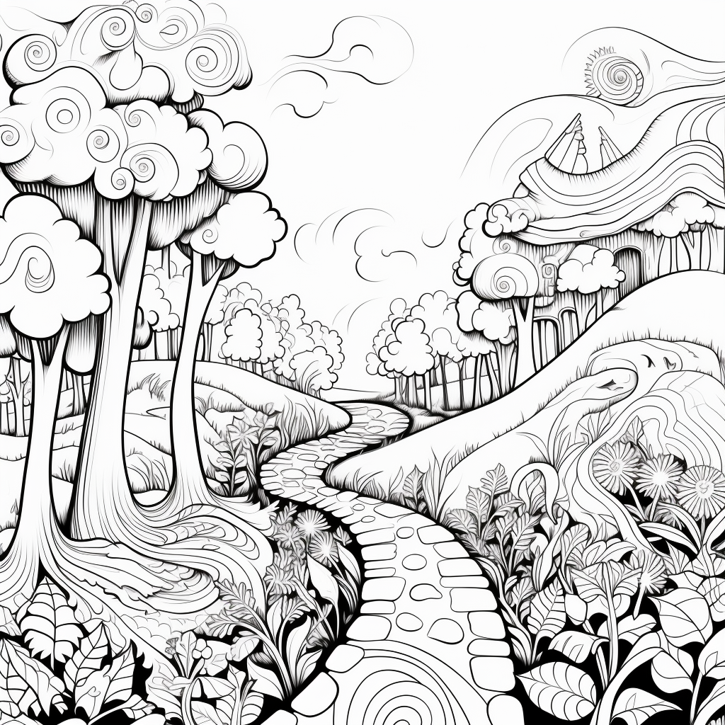 Forest Path coloring page